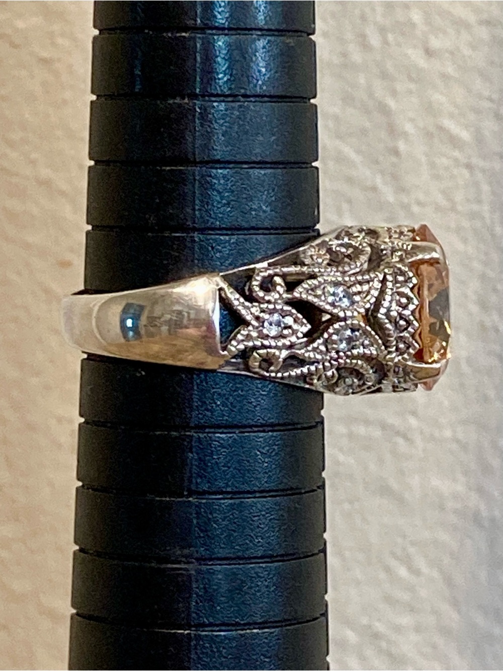 Joseph Esposito ESPO Peach Jubilee Sterling Silver Ring - Size 9 - Picture 14 of 16